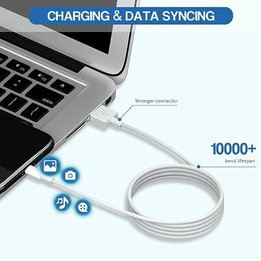 10FT iPad ChargeriPhone Charger Pad Cord Fast Charging 12W USB Wall Charge | Foldable Portable Travel Plug with 10Foot USB A to Lightning Fast Charging Cable for iPad Mini 1/2/3/4/5Air 1/2/3iPhone