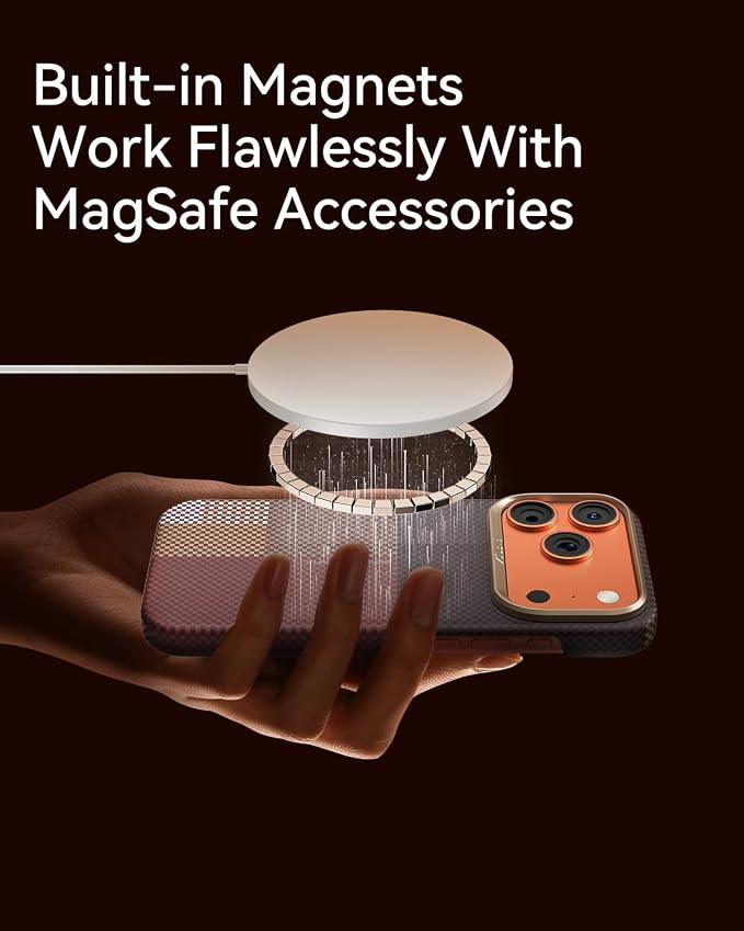 RAPTIC Aramid Fiber Case for iPhone 16 Pro Compatible with MagSafe Non-Slip &amp Slim 600D Aramid Fiber [Military Grade Drop Tested] Anti-Scratch Shockproof Protective Case 6.3 inch Black
