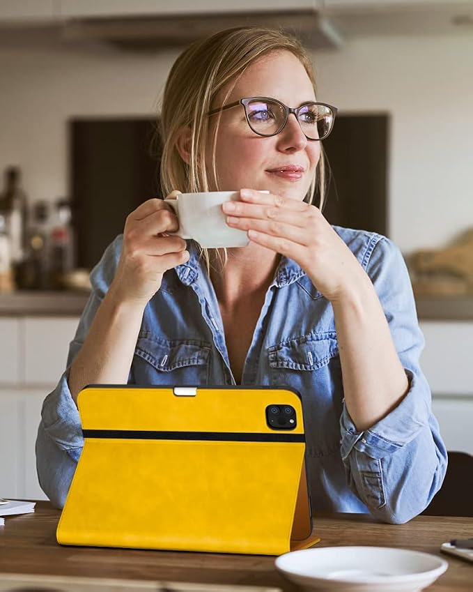 DTTO Case for iPad Pro 11 Inch 4th / 3rd / 2nd / 1st Generation 2022/2021/2020/2018Premium PU Leather Folio Stand Cover with Hand Strap Auto Wake/SleepMultiple Viewing Angles Black