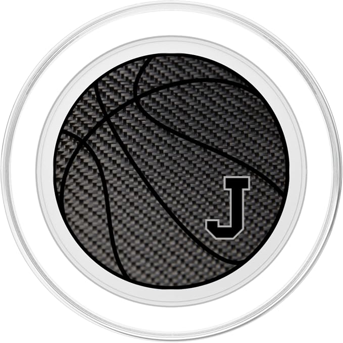 Basketball Letter J Black Phone Stand Initial J for Men PopSockets Adhesive PopGrip