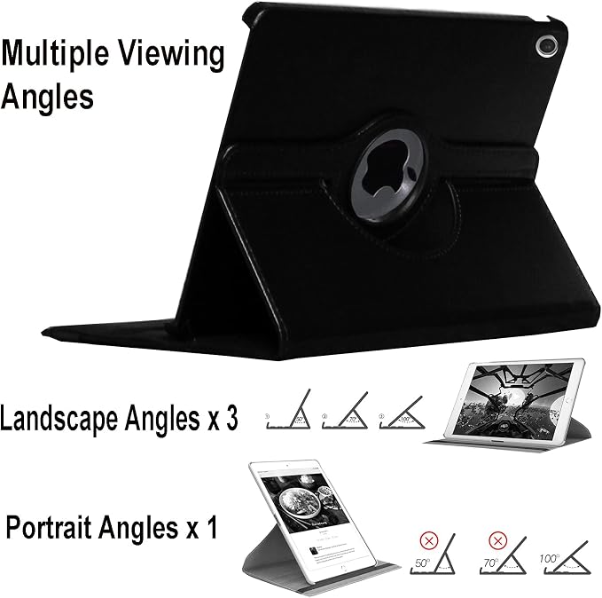 Case for iPad 10.2 inch for iPad 9th 8th 7th Generation Rotating Stand Smart Magnetic Auto Wake Up/Sleep Cover for A2602 A2603 A2604 A2605 MK2L3LL/A MK2P3LL/A MK673LL/A (Black)