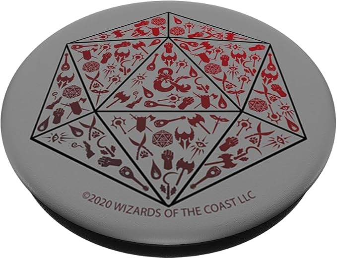 Dungeons and Dragons D20 Icon Fill PopSockets Adhesive PopGrip