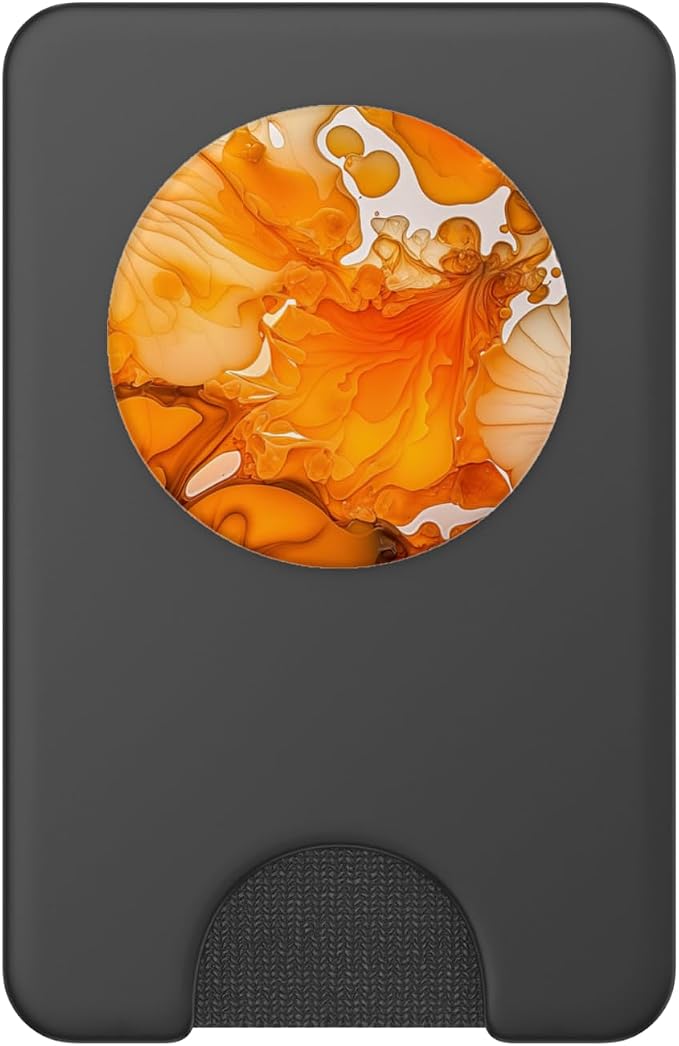 Ink Orange Abstract Illustration Phone Popper Marbled PopSockets Adhesive PopGrip