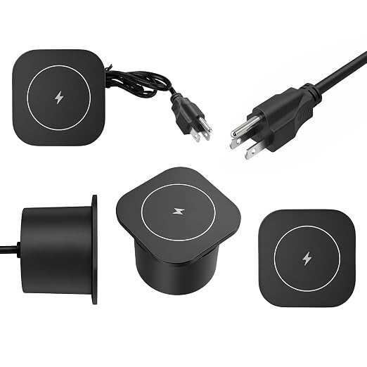 15W Black Flush Mount Wireless Charger Fast Charging Pad
