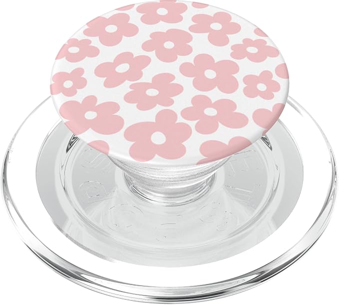 Aesthetic Pink Flowers Retro Daisy PopSockets Adhesive PopGrip