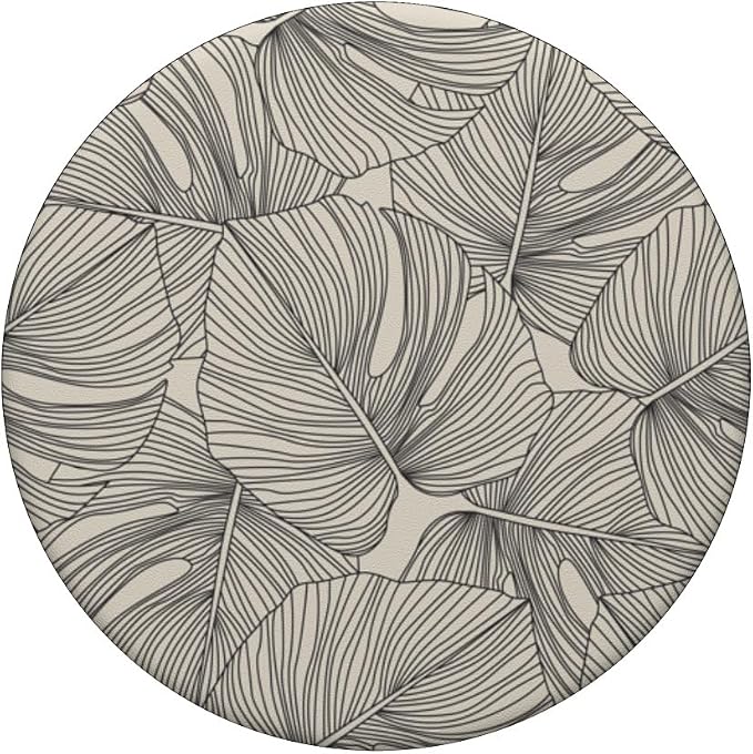 Modern Minimalist Neutral Tropical Monstera Leaf Design PopSockets Adhesive PopGrip