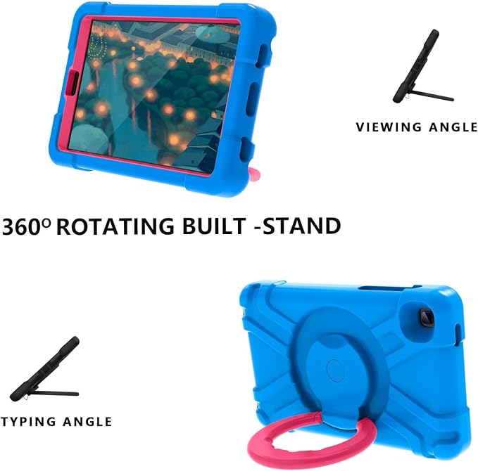 AKABEILA Compatible with Amazon Fire HD 8 2020/2022 Tablet Case，Rugged Kids Case with Stand Lightweight Shockproof Kids Friendly Tablet Cover Black