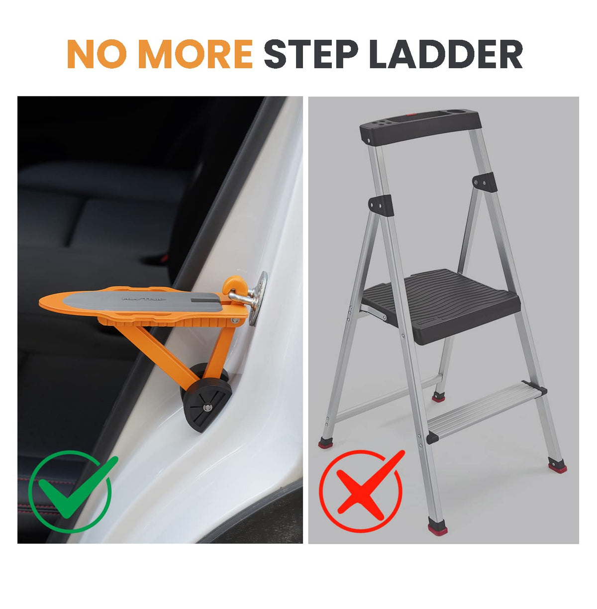 HEYTRIP Upgraded Anti-Slip Car Door Step, Easy Access to Vehicle Rooftop, Angle Adjustable, Foldable, with Storage Bag