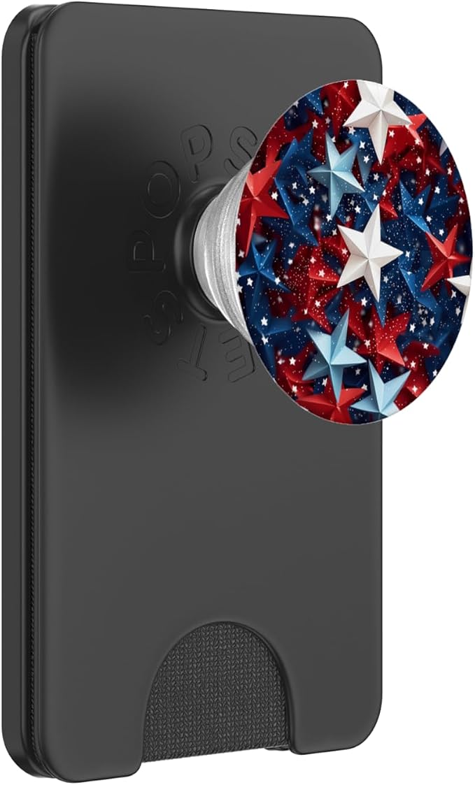 Blue Red White Stars Patriotic Pride American 4th Of July PopSockets Adhesive PopGrip