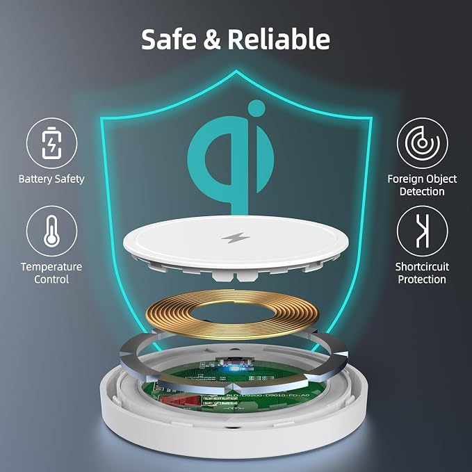 Magnetic Wireless Charger for iPhone 15W Fast Mag Safe Charger 2 Pack Charging Pad Compatible with iPhone 17/16/15/14/13/12 Series and Air - Pods 3/2/Pro 2/Pro Black