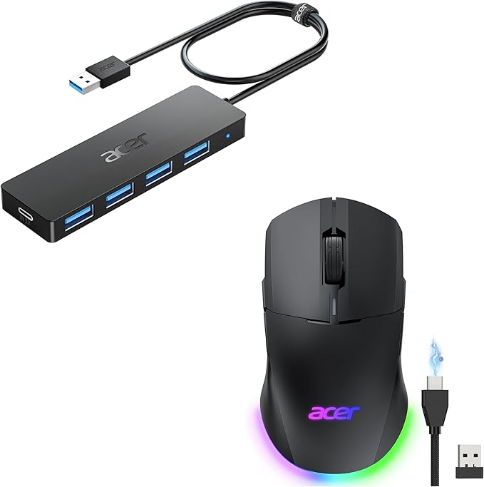 Acer USB Hub Bundle with Dual Mode Gaming Mouse