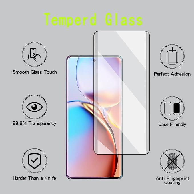 [4 Pack] Tempered Glass Screen Protector for Motorola Edge+ 2023 | Tempered Glass Scratch Resistant Easy-Install Bubble Free Anti-Fingerprint