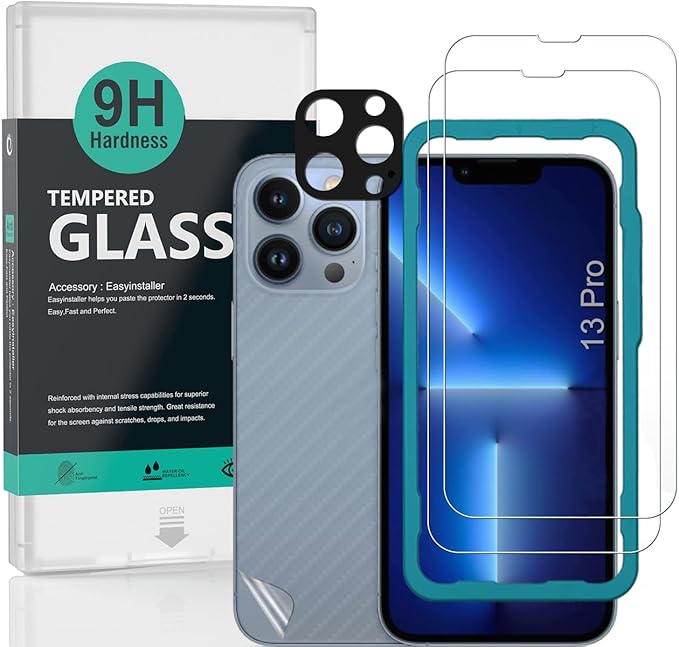 Ibywind for iPhone 13 Screen Protector2 Pack9H Hardness Tempered Glass and Camera Lens Protectorwith Alignment FrameFull CoverageBubble FreeFingerprint UnlockScratch Resistant