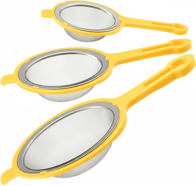 LemonRoad Set of 3 Stainless Steel Mesh Strainer 304 Fine Mesh Filters