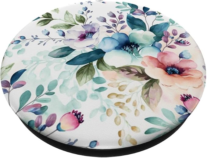 Botanical Watercolor Floral Pattern Design PopSockets Adhesive PopGrip