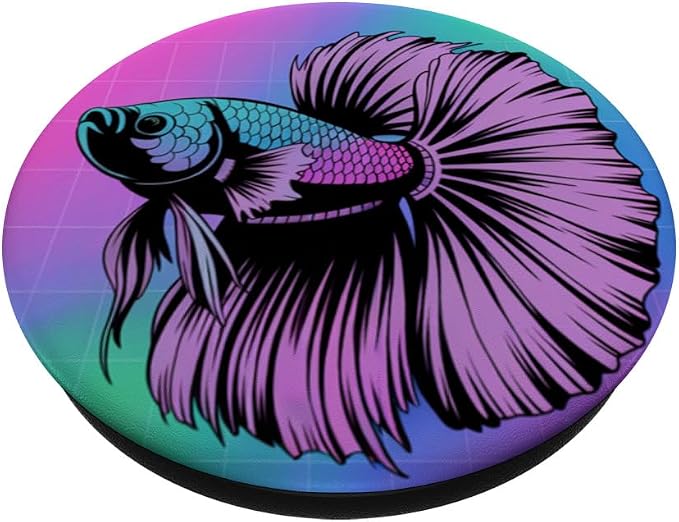 Cyberpunk Aquarium Halfmoon Betta Fish Vaporwave Aesthetic PopSockets PopGrip for MagSafe