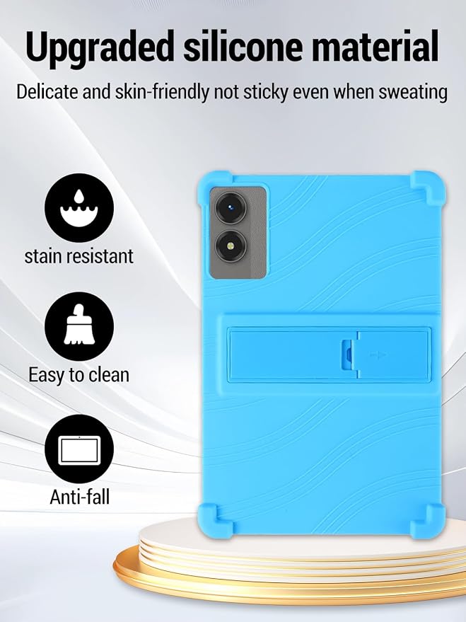 for TABWEE T50 (11 Inch) Android 16 Tablet Protective case ZBAGUG Shockproof Lightweight Silicone Protective Cover with Stand Child-Friendly Protection Easy to Clean Design Black.
