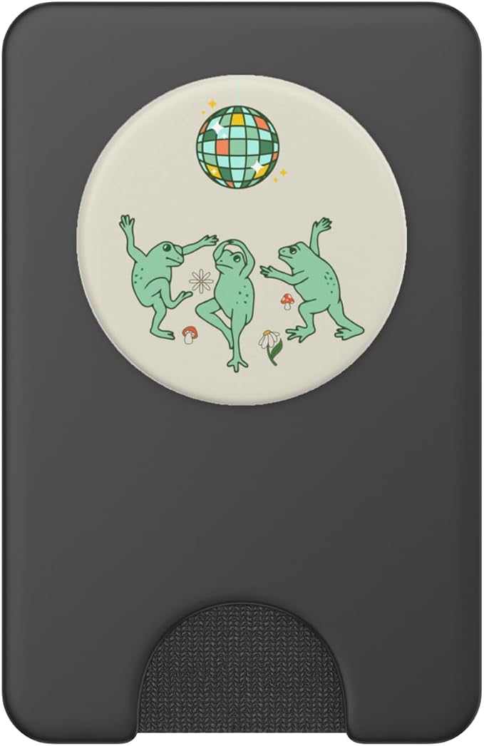Funny Frog Disco Dance 70s 80s Groovy Hippie Funky Party PopSockets Adhesive PopGrip