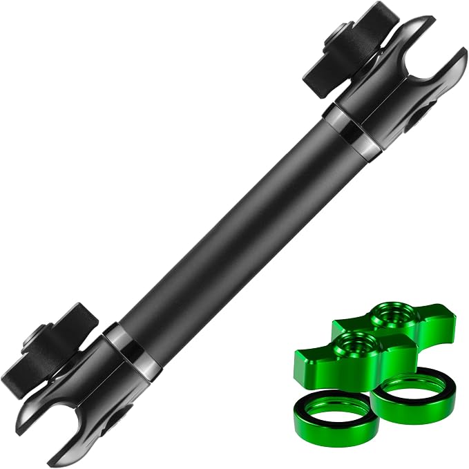 Tackform 10 Long 20mm Ball and Socket Arm DuraLock 20 Series Aluminum Tube Arm | Dual 20mm Sockets and Optional Anti-Theft Knobs | Black