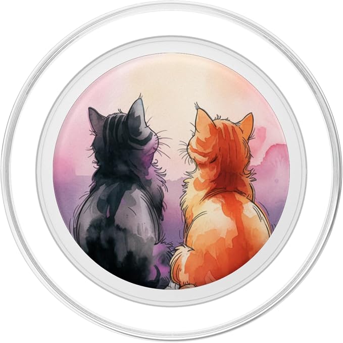 Orange and Black Cat PopSockets PopGrip for MagSafe