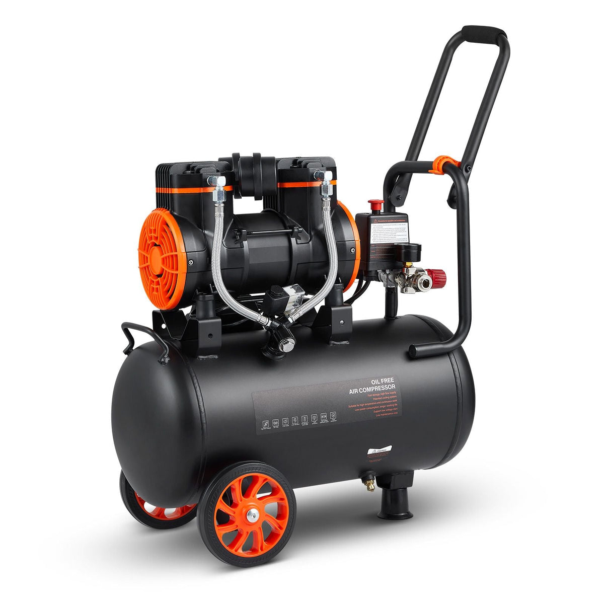 6.3 Gallon Air Compressor, 2 HP 3.35 CFM@90PSI Air Compressors with Max. 116PSI Pressure, Oil Free Compressor Tank for Auto Repair, Tire Inflation, Spray Painting, Woodwork Nailing