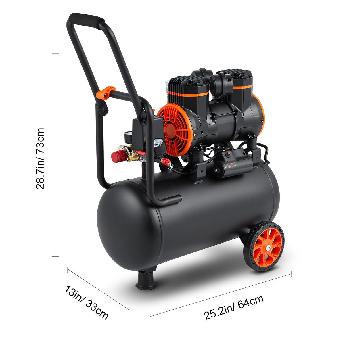 6.3 Gallon Air Compressor, 2 HP 3.35 CFM@90PSI Air Compressors with Max. 116PSI Pressure, Oil Free Compressor Tank for Auto Repair, Tire Inflation, Spray Painting, Woodwork Nailing