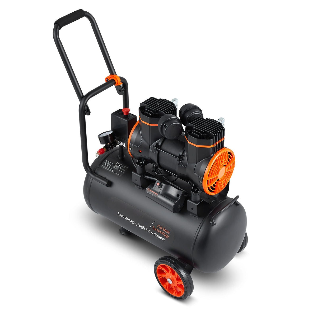 6.3 Gallon Air Compressor, 2 HP 3.35 CFM@90PSI Air Compressors with Max. 116PSI Pressure, Oil Free Compressor Tank for Auto Repair, Tire Inflation, Spray Painting, Woodwork Nailing