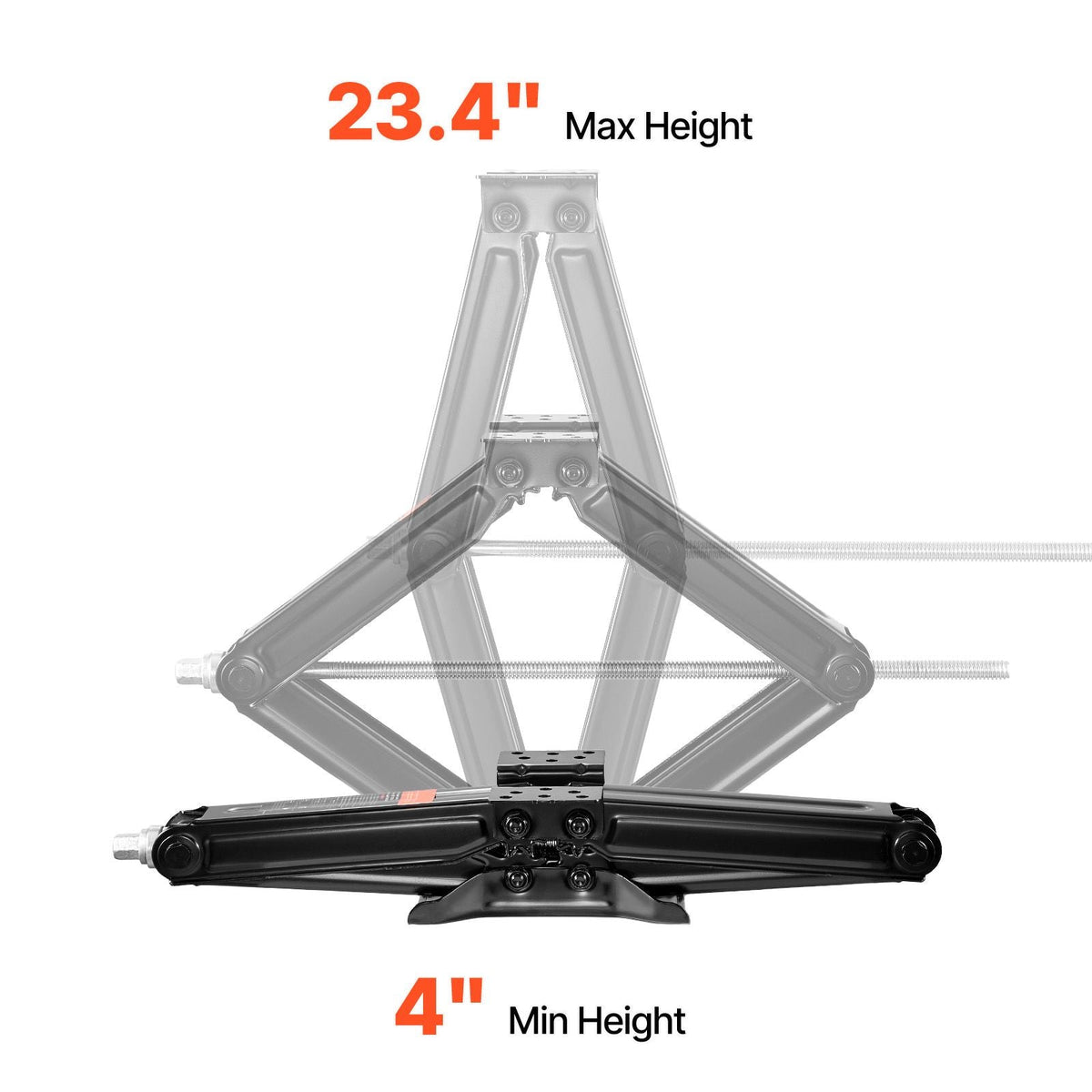 6500 lbs RV Scissor Jacks, 4-23.4 in RV Stabilizer Leveling Scissor Jacks, Set of 2, Heavy Duty Stabilizer Jack with Crank Handle, Socket and Bubble Levels, Not Easily Bent or Deformed