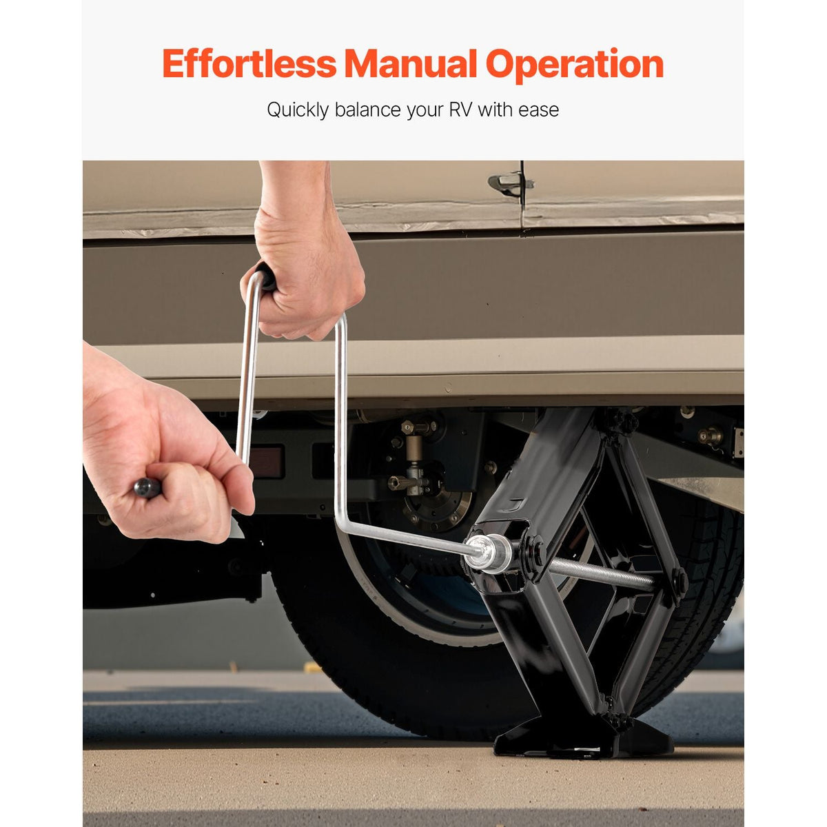 6500 lbs RV Scissor Jacks, 4-23.4 in RV Stabilizer Leveling Scissor Jacks, Set of 2, Heavy Duty Stabilizer Jack with Crank Handle, Socket and Bubble Levels, Not Easily Bent or Deformed