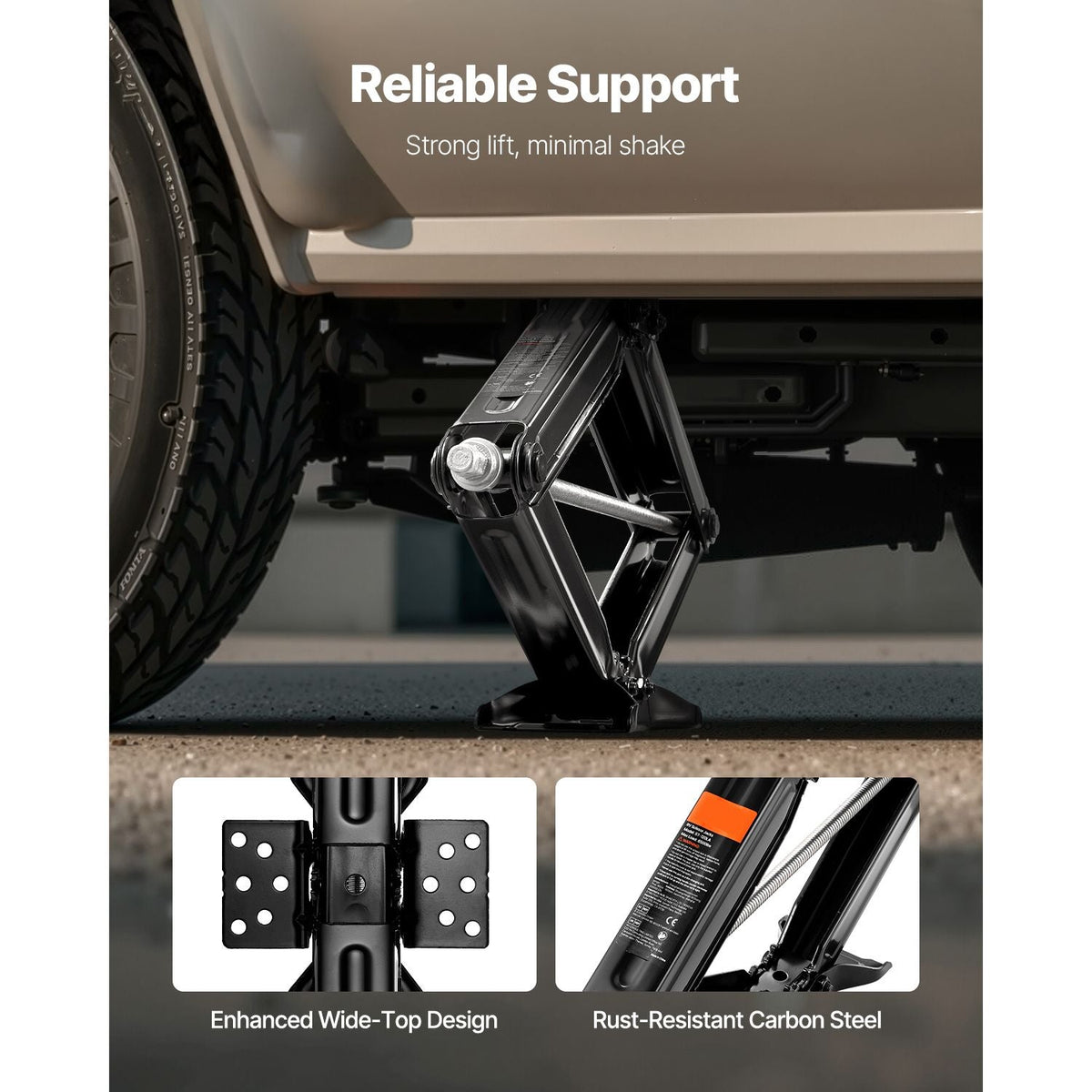 6500 lbs RV Scissor Jacks, 4-23.4 in RV Stabilizer Leveling Scissor Jacks, Set of 2, Heavy Duty Stabilizer Jack with Crank Handle, Socket and Bubble Levels, Not Easily Bent or Deformed
