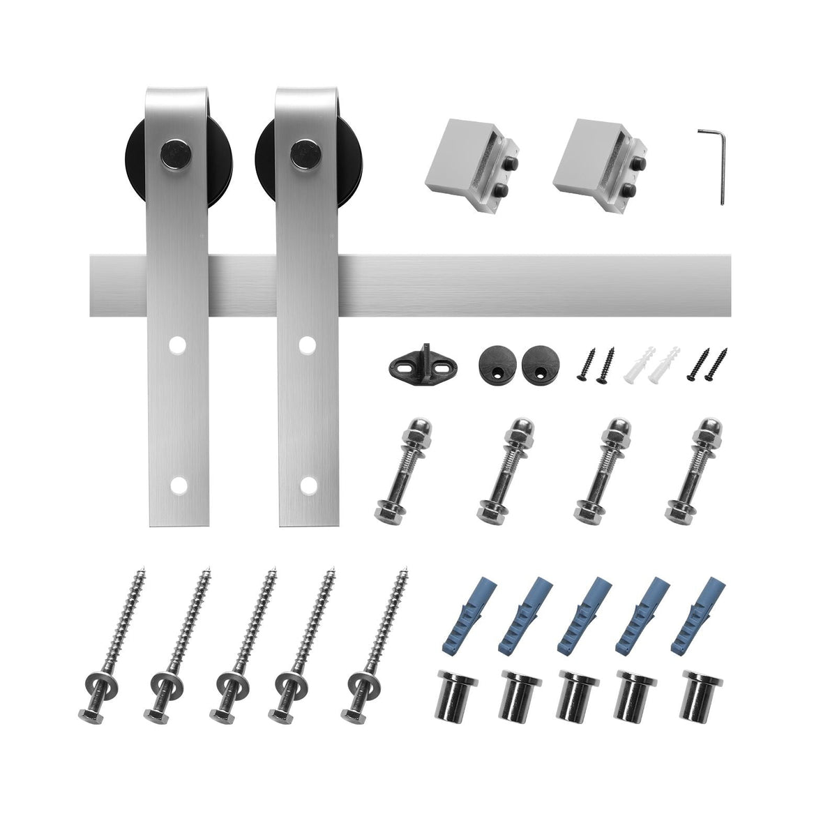 6.6FT Sliding Barn Door Hardware Kit, 330 LBS Weight Capacity, Compatible with 36 to 40 Inches Width & 1-3/8 to 1-3/4 Inches Thickness Single Sliding Barn Door, Durable Track & J-shape Roller