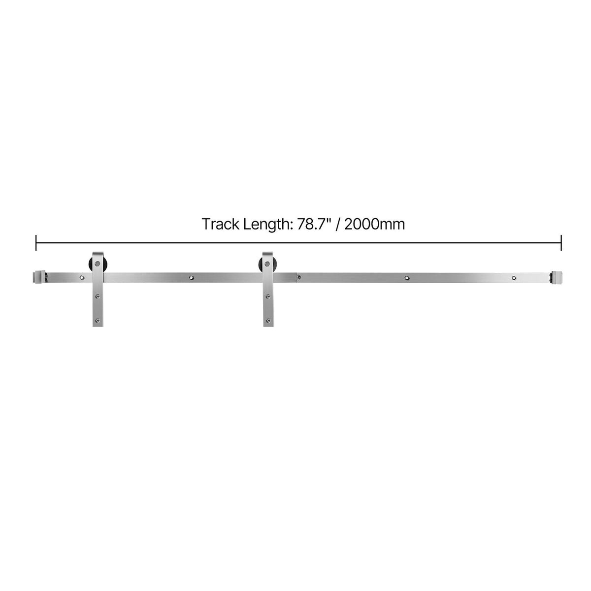 6.6FT Sliding Barn Door Hardware Kit, 330 LBS Weight Capacity, Compatible with 36 to 40 Inches Width & 1-3/8 to 1-3/4 Inches Thickness Single Sliding Barn Door, Durable Track & J-shape Roller
