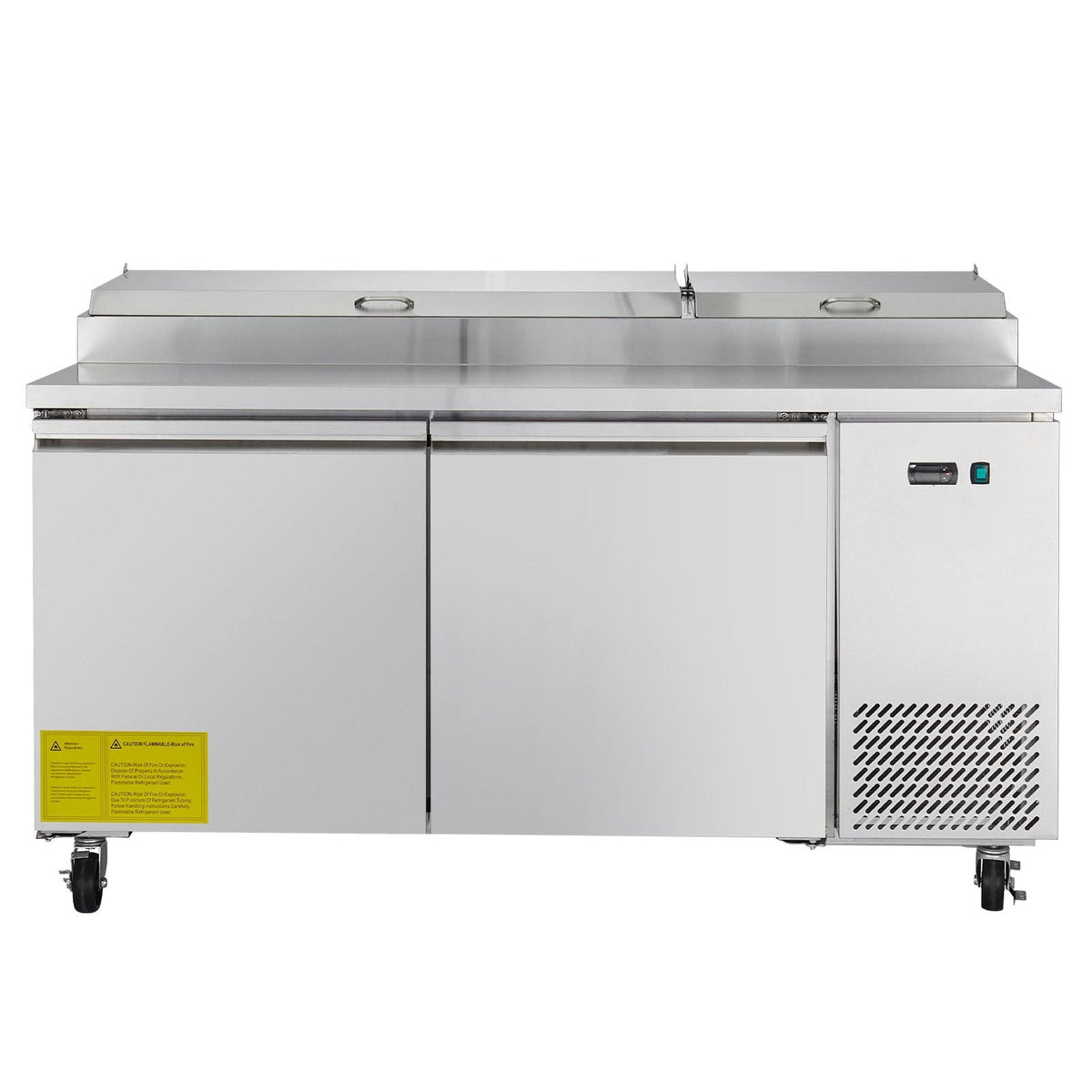 67"W Commercial Refrigerator, Pizza Prep Refrigerated Table, 20" Ultra Wide Countertop Food Prep Worktable, 20.3 Cu.Ft Single Door Salad Prep Fridge, 9 Pans Pizza Make Worktop with Cutting Board
