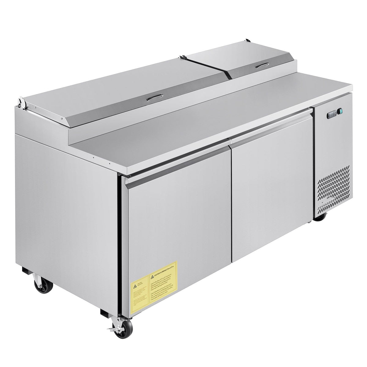 67"W Commercial Refrigerator, Pizza Prep Refrigerated Table, 20" Ultra Wide Countertop Food Prep Worktable, 20.3 Cu.Ft Single Door Salad Prep Fridge, 9 Pans Pizza Make Worktop with Cutting Board