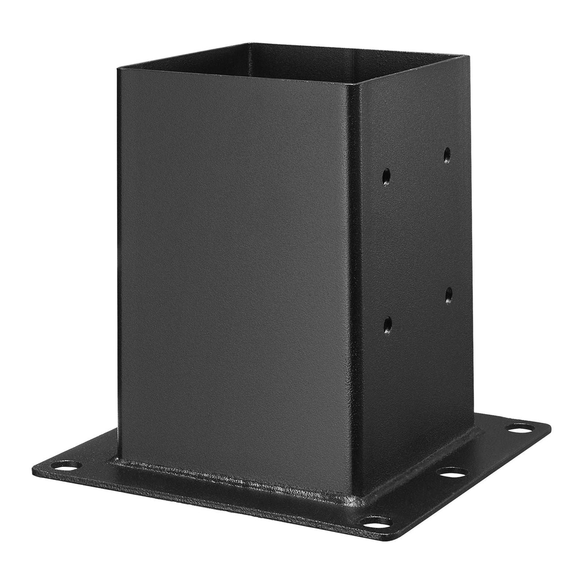 6x6 Post Base 4 Pcs, Inner Size 5.6x5.6 inch / 142x142 mm Post Brackets, Heavy Duty Carbon Steel Decking Posts, Wood Posts Brackets for Pavilion Deck Railing Support Deck Base Plate, Black
