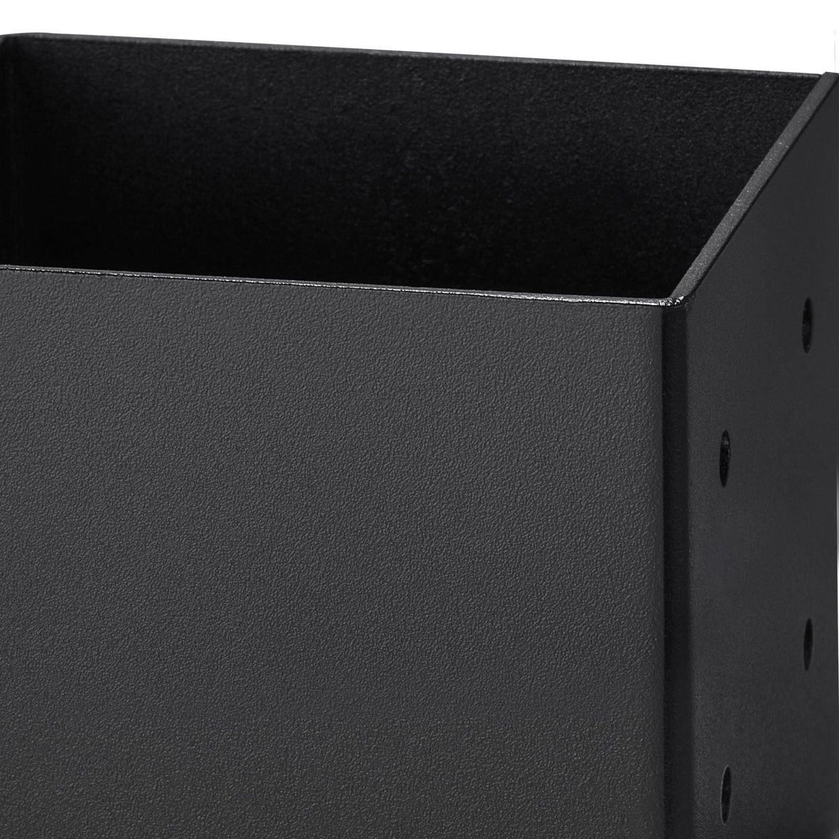 6x6 Post Base 4 Pcs, Inner Size 5.6"x5.6" Post Base Brackets, Heavy Duty Powder-Coated Post Anchor Matte Black Wood Post Brackets for Pavilion Deck Railing Support Deck Base Plate