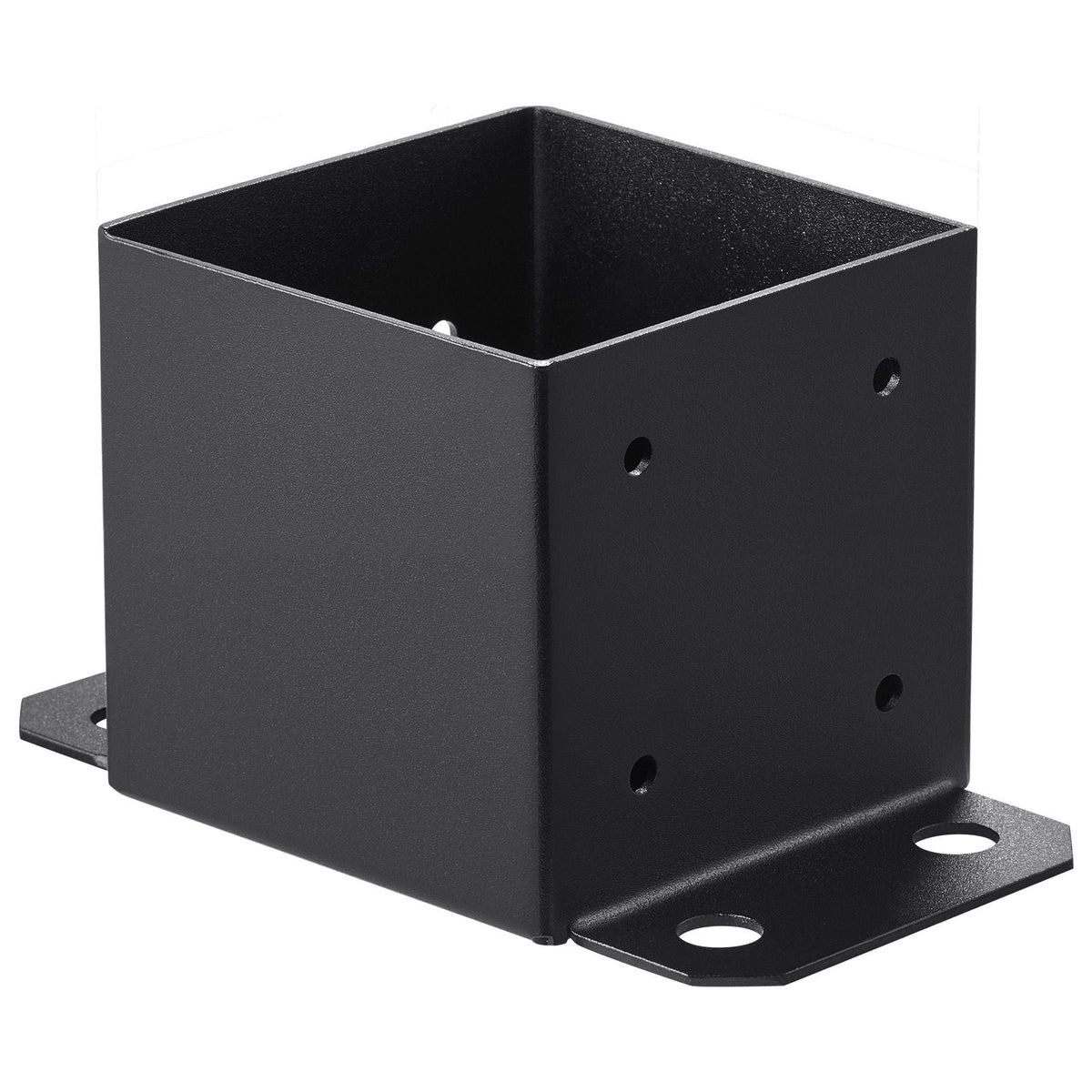 6x6 Post Base 4 Pcs, Inner Size 5.6"x5.6" Post Base Brackets, Heavy Duty Powder-Coated Post Anchor Matte Black Wood Post Brackets for Pavilion Deck Railing Support Deck Base Plate