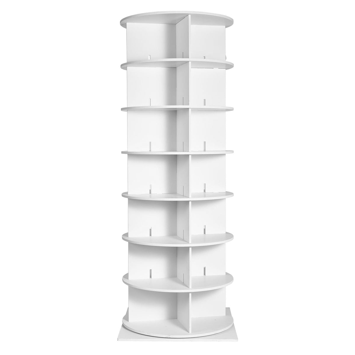 7 Tiers Rotating Shoe Rack Tower, 360°Spinning Shoe Display, Revolving Shoe Rack Storage Round Carousel, Lazy Susan Shoe Rack Organizer with Base for Bedroom, Living Room, Entryway, White