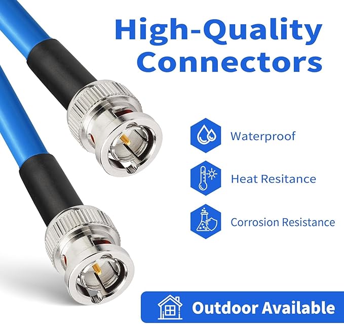 Superbat 3G 6G SDI Cable 200ft 75ohm BNC SDI Video Cable Belden 1694A Supports 6G-SDI 3G-SDI HD-SDI 4K/8K Video Security Camera Converter