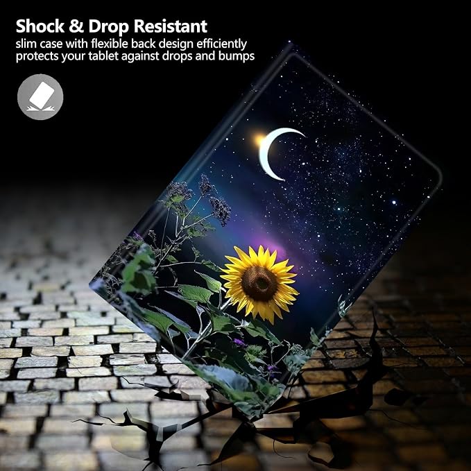 Case for Amazon Fire 7 Tablet 2019/2017 Release 9th/7th Generation PU Leather Smart Protective Cover with Auto Sleep/Wake for Fire 7 2019Beautiful Sunset