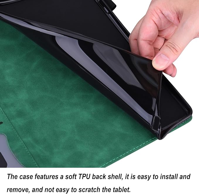 Shockproof Case for OnePlus Pad 3 / OnePlus Pad 2 Pro 13.2 inch Released 2025 - Retro PU Leather + TPU Hybrid Protective Cover with Anti-Slip Grip Strap &amp Card Slots -Black