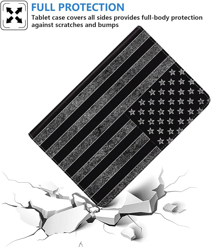 Case for Samsung Galaxy Tab S10 Lite 10.9/ S10 FE 10.9/ S9 FE 10.9/ S9 11 Slim PU Leather Stand Folio Cover with Auto Sleep Wake American Flag