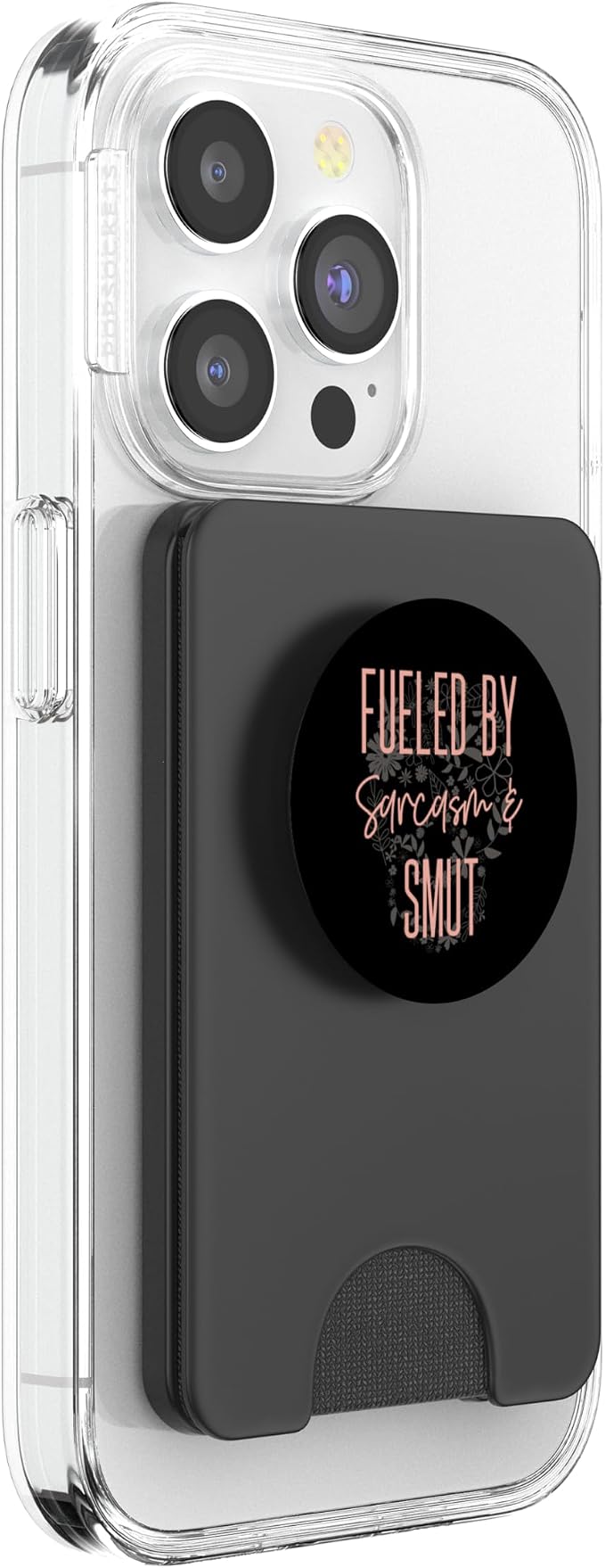 Fueled By Sarcasm Smut Romance Book Lover Sarcastic Women PopSockets Adhesive PopGrip