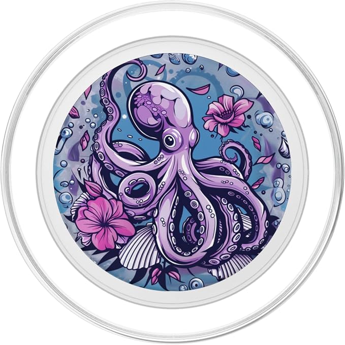 Purple Octopus PopSockets PopGrip for MagSafe