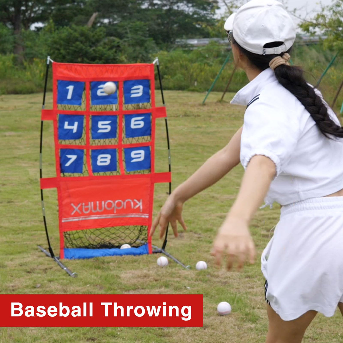 Pitching Target Net – Master Your Pitch! Portable Practice System with Numbered Strike Zone for Baseball, Softball & Football. Includes Carry Bag & Enables Quick Assembly