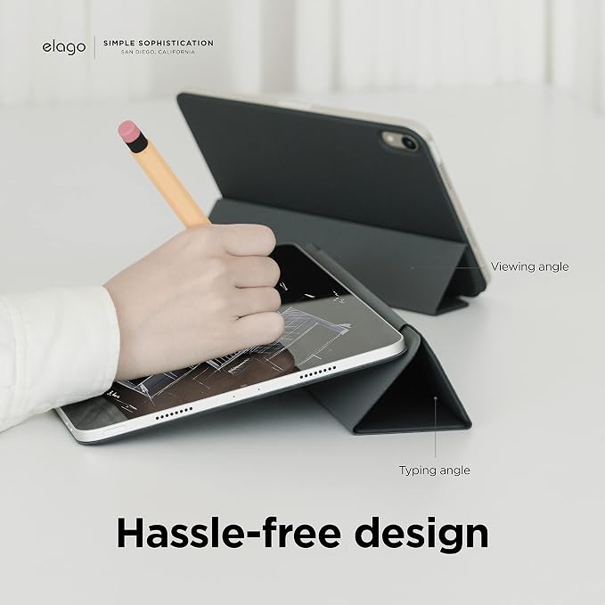 elago Case for iPad A16 10th Generation | iPad Case with Magnetic Attachment to Metal Materials Compatible with elago's Apple Pencil case (Blue)