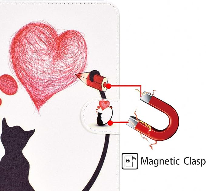 Universal 7 Inch Tablet Case Techcircle Ultra Slim Lightweight PU Leather Stand Folio Flip Wallet Protective Shell Case [Card Slots] [Magnetic Closure] for All 7 Android Tablet PC Cherry Blossom