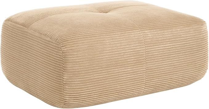 Camel Ottoman for Modular Sectional Sofa, Corduroy Deep Seat for Oversized Compressed Boneless Sectional Couches for Living Room Bedroom Apartment, Cloud Sofa Couch, Memory Foam, No Assembly