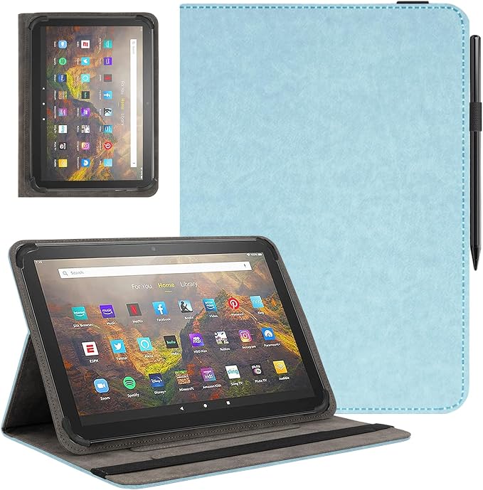 Universal 11 12 Inch Android Tablet CaseMulti-Angle Viewing Stand Stylus Holder Cover for 11-12 Touchscreen TabletBlack