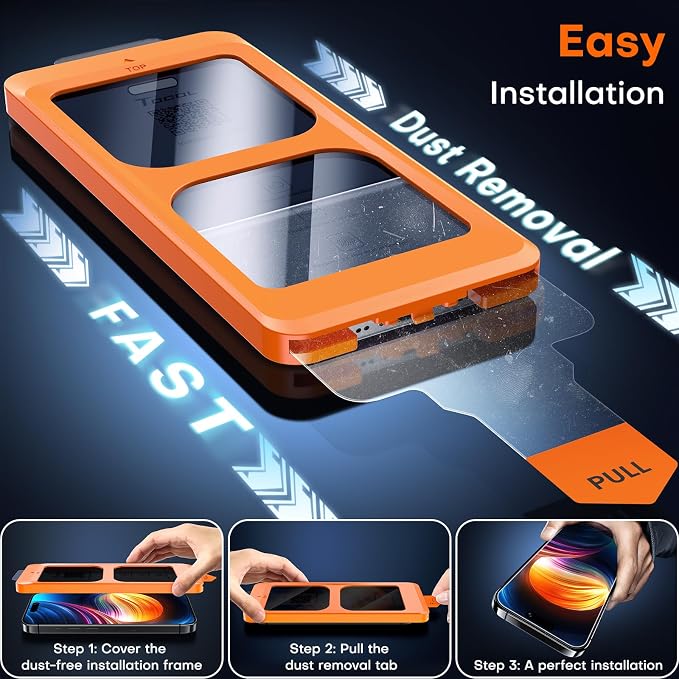 TOCOL for iPhone Air Screen Protector 9H Hardness Military Grade Shatterproof HD Tempered Glass Full Coverage Easy Installation 2 Pack
